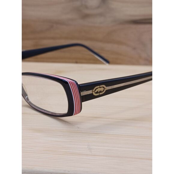 Vintage Marc Ecko Black w Red Candy Cane Stripe Eyeglasses 50-16-135 Frames - Picture 2 of 3